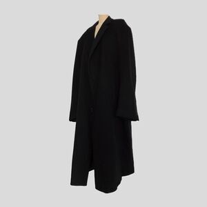 Vintage Alfani Black Minimalist Chic Wool Cashmere Unisex Black Winter Coat L